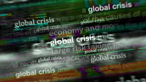 Headline news titles media with global crisis economy crash seamless looped