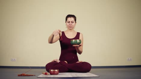 a very spiritual ritual related to yoga practise performed by yoga guru.