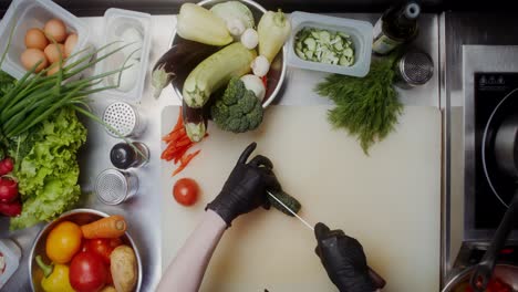 chef chopping vegetables