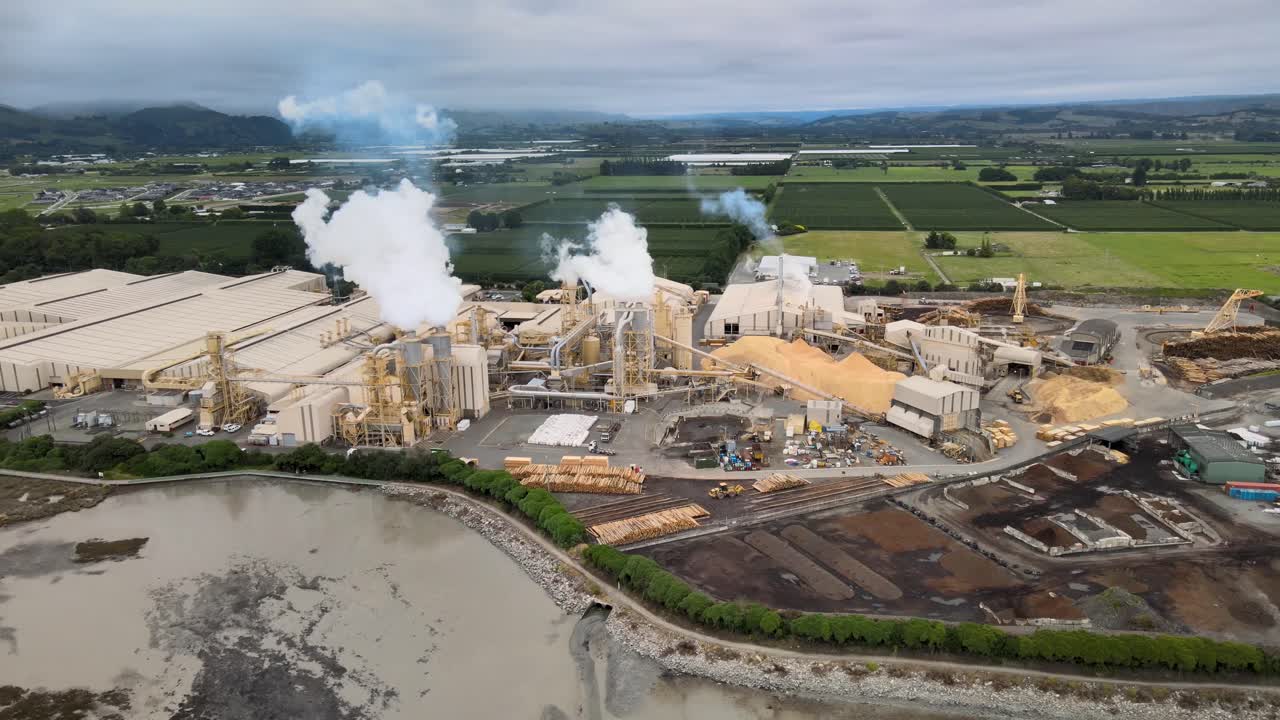 zona industrial y fabricación en la costa de nueva zelanda