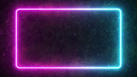 neon pink and blue frame on dark grunge texture