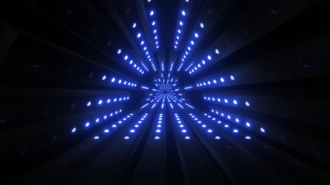 Futuristic Glowing Blue Tunnel