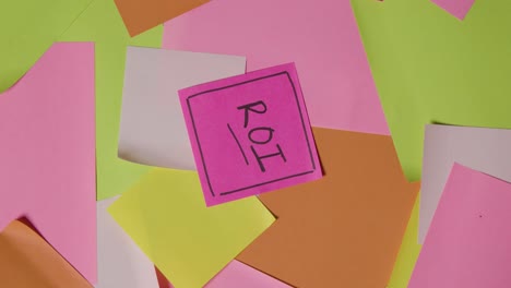 Business-Concept-Of-Revolving-Sticky-Notes-With-ROI-Written-On-Top-Note