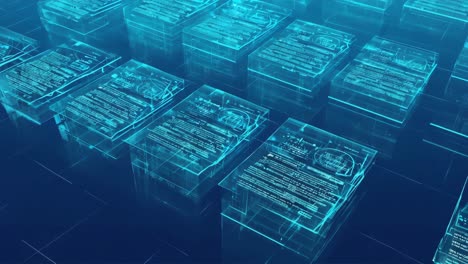 futuristic digital data storage and processing