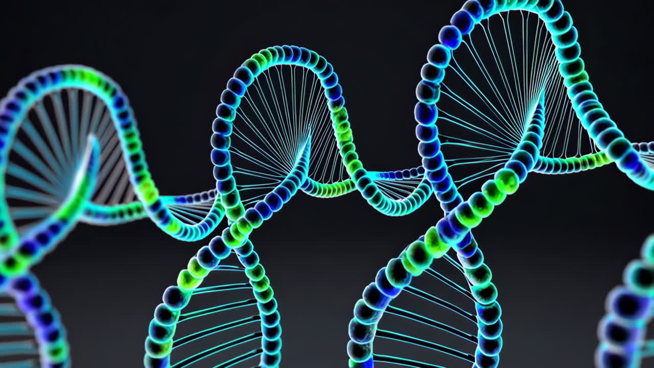 ilustración en 3d de la doble hélice del adn