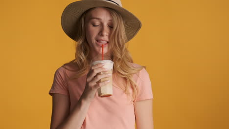 caucasian woman using smartphone during summer holidays.