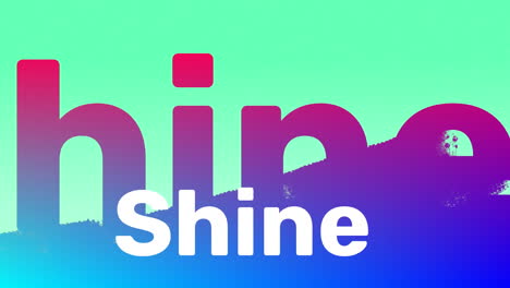 animation of shine text over pink shadow on blue background