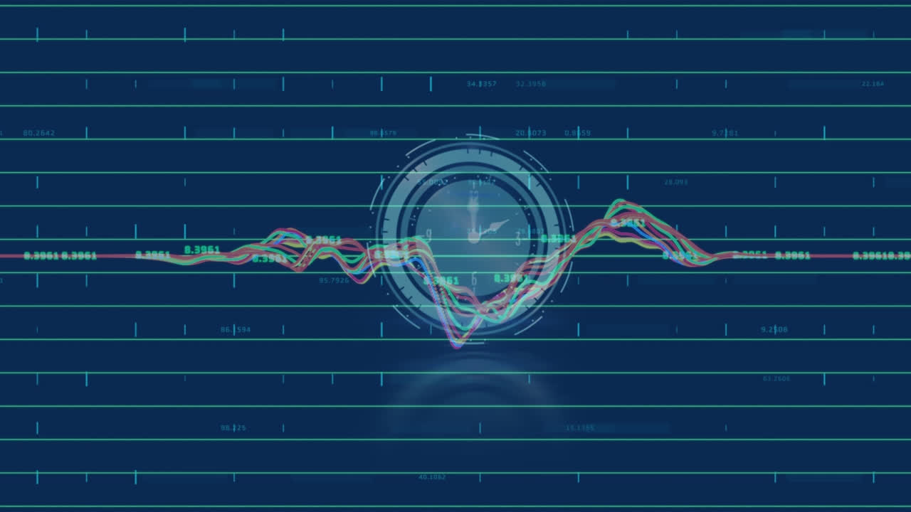 시계 상의 데이터 처리의 애니메이션