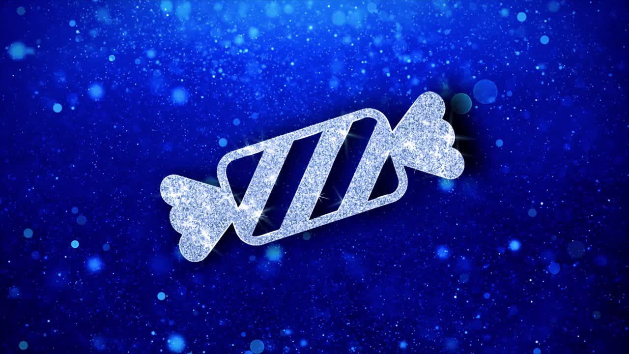 Shiny Candy Icon on Blue Background