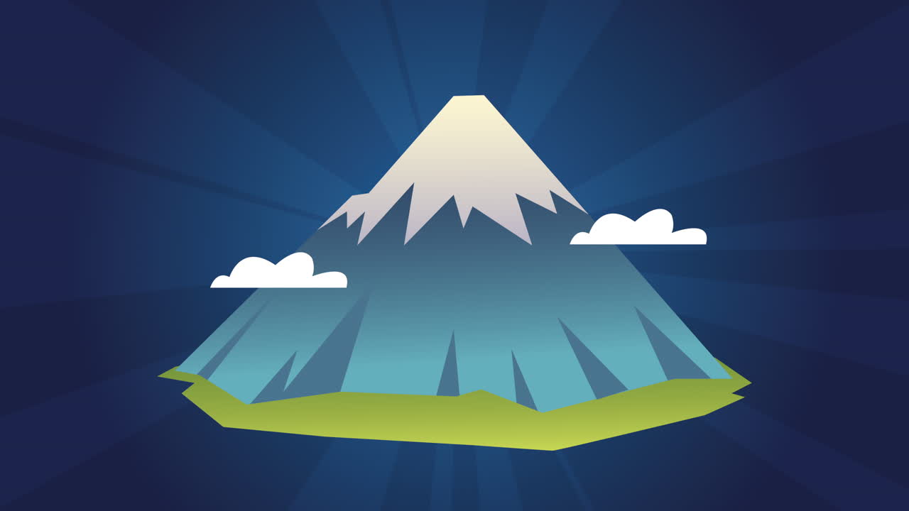 la cultura asiática el monte fuji animación