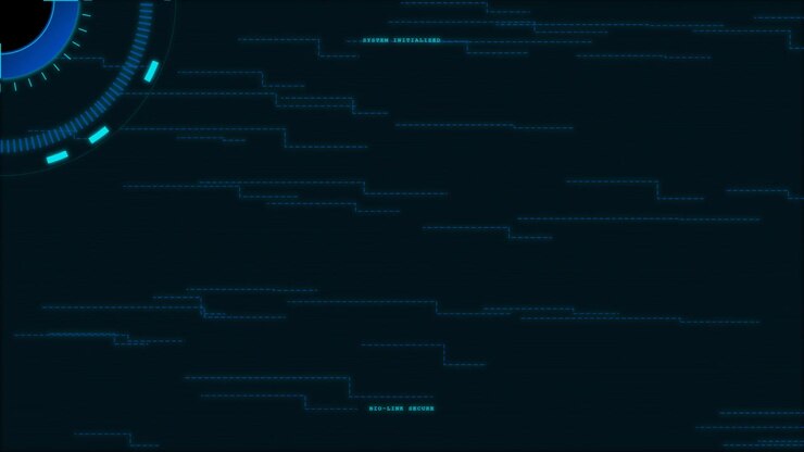 Futuristic Digital Interface with Scanning HUD Elements
