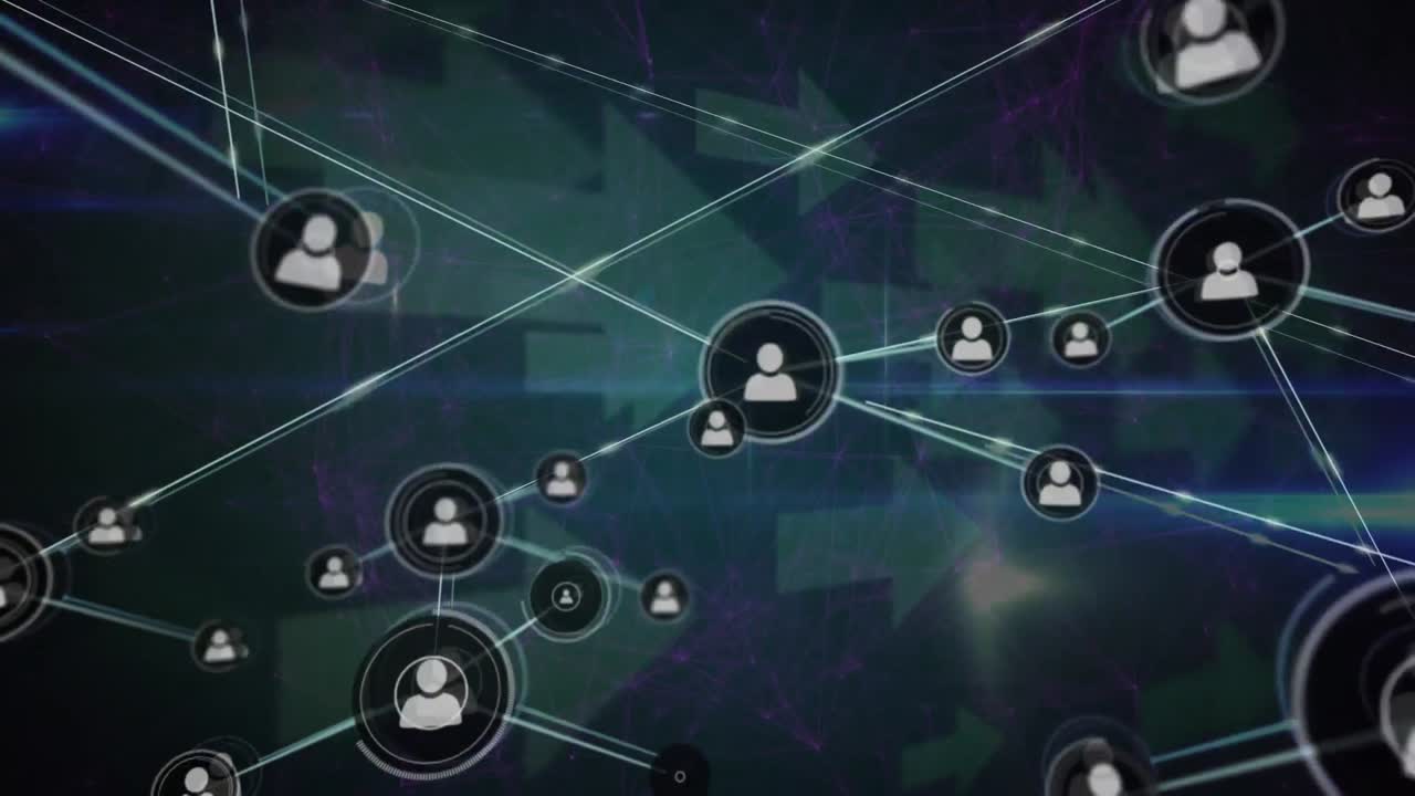 animación de la red de conexiones sobre flechas