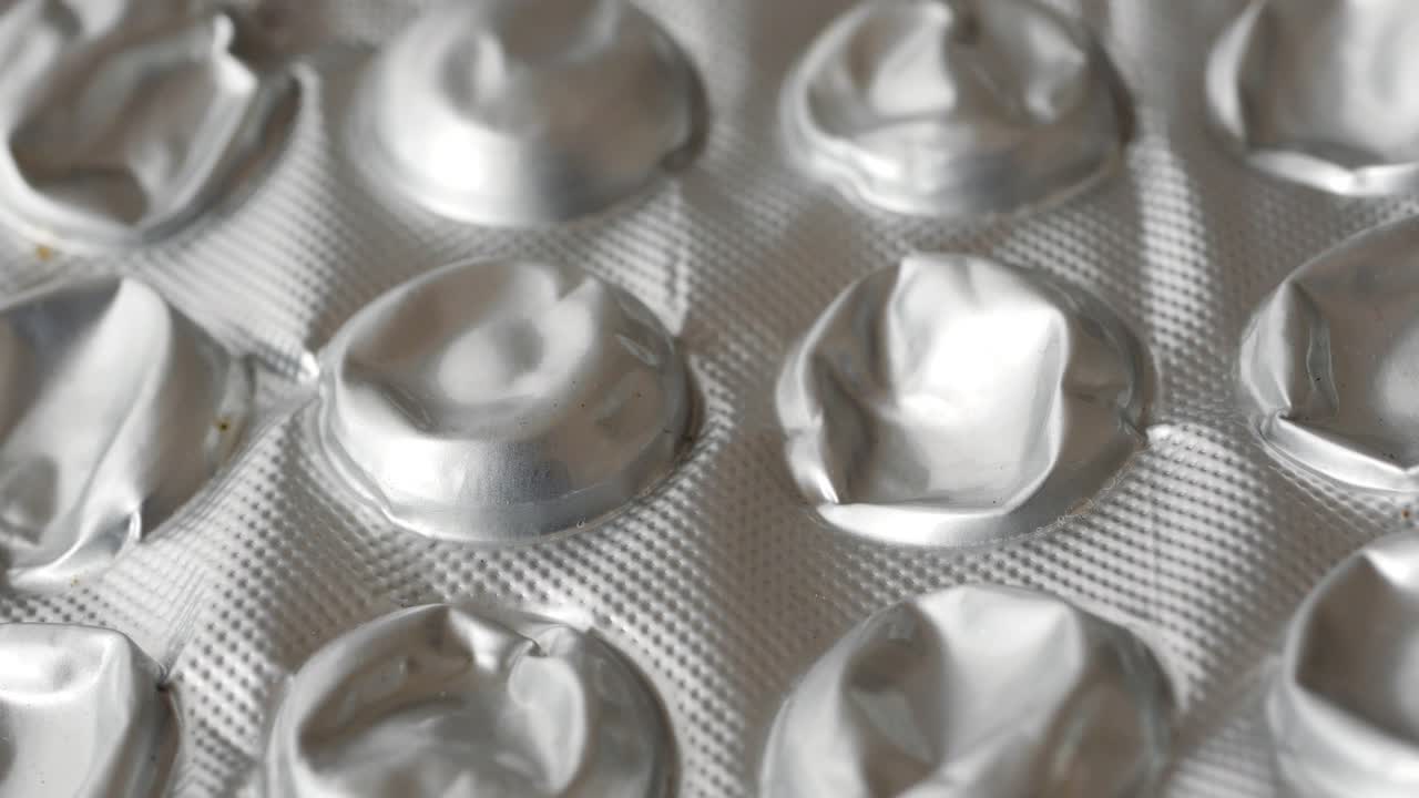 빈 블리스터 패키지의 클로즈업