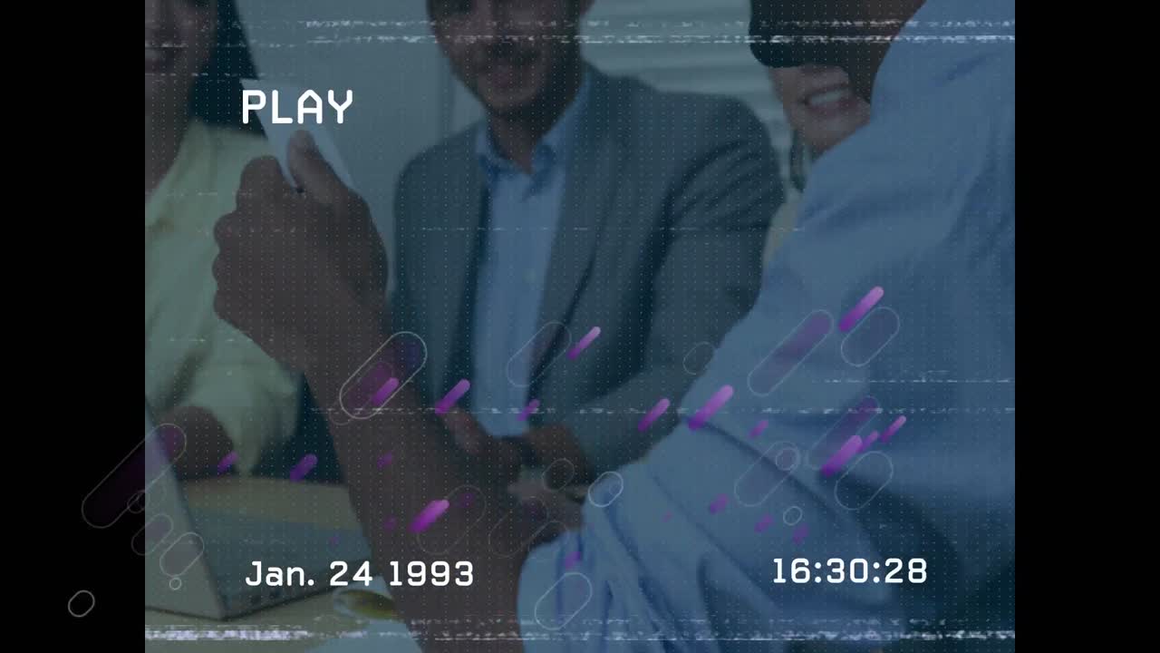 Animation of interference over diverse business people in office