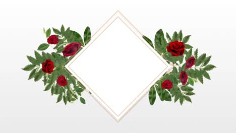 photo frame for copy space with decorative rose flower