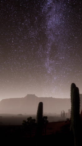 starry night desert landscape