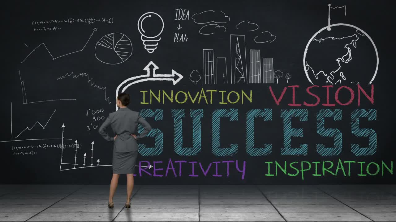 인터페이스에서 그래프를 보는 사업가