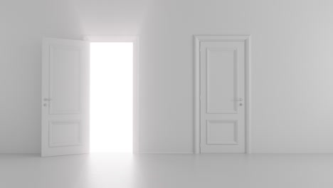 shine of an open door in a bright room