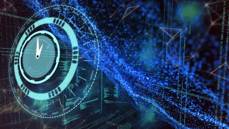 animation of clock over network of connectios