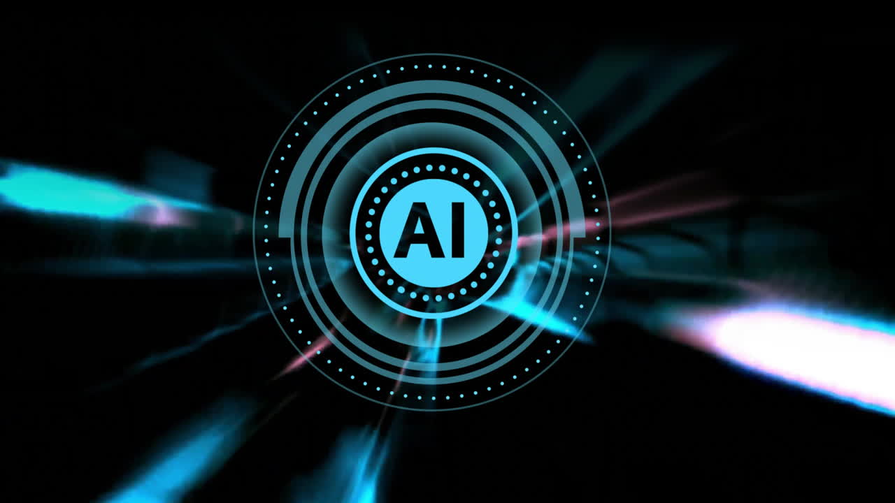 animación del alcance y el procesamiento de datos sobre fondo negro