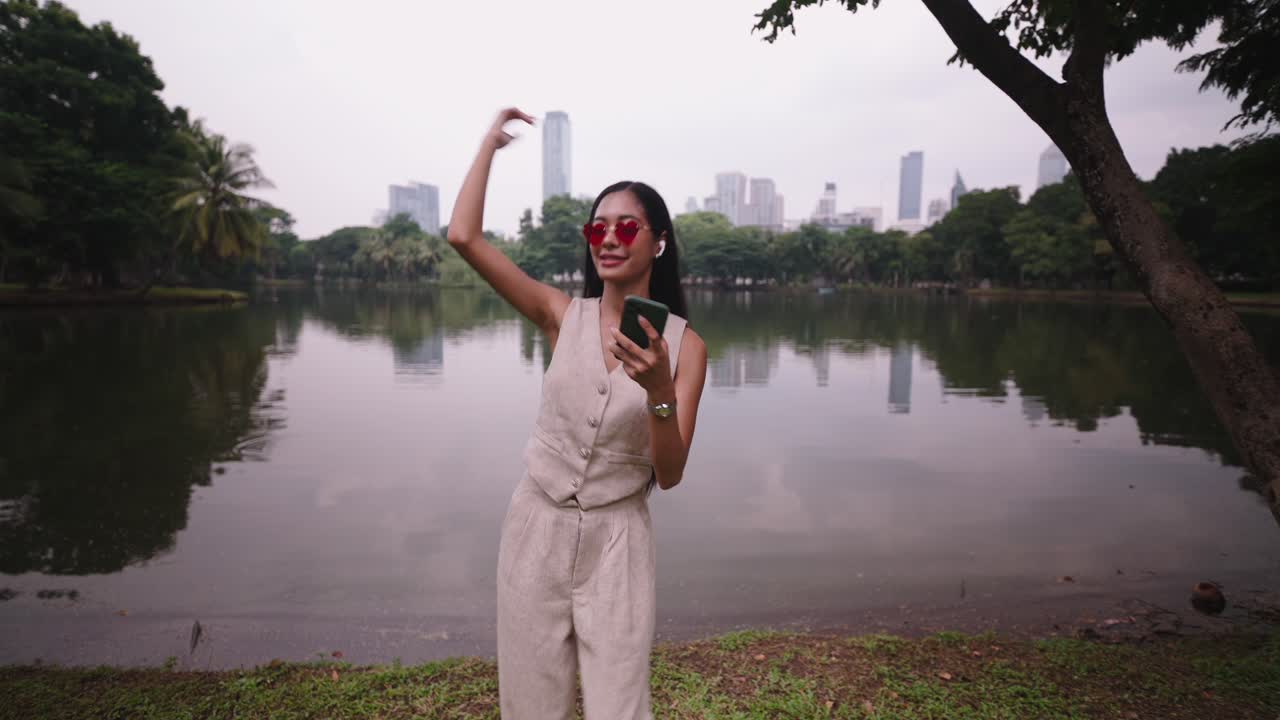 Woman enjoying a day out in the park