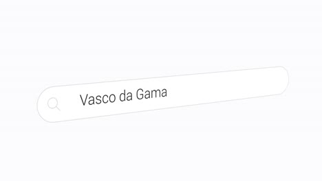 la búsqueda de vasco da gama en el navegador de internet