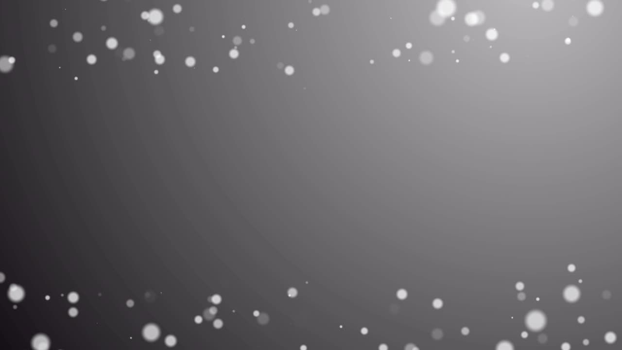 4k partículas blancas movimiento en el fondo gris. espacio para el texto en el medio. abstracto movimiento y fondo de bucle sin costuras. gráfico de movimiento y animación.