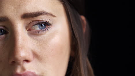 Close-Up-Of-Unhappy-Young-Woman-Looking-Sadly-Into-Camera