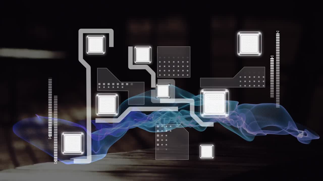 animación de la red de conexiones sobre el tráfico por carretera en movimiento rápido