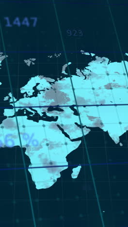 animation of world map over data processing