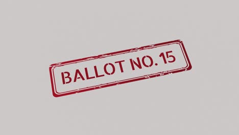 ballot number 15 stamp