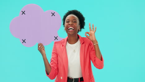 african woman, speech bubble poster