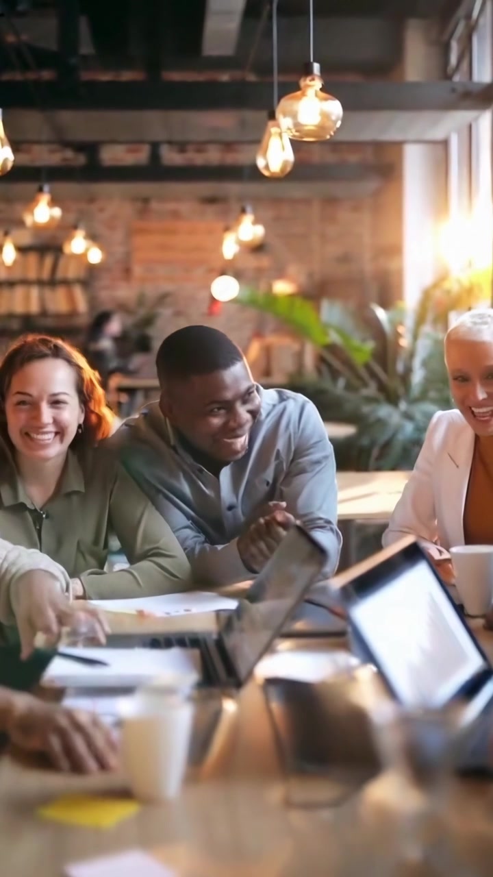 Diverse Business Team Collaborating in Modern Office Meeting