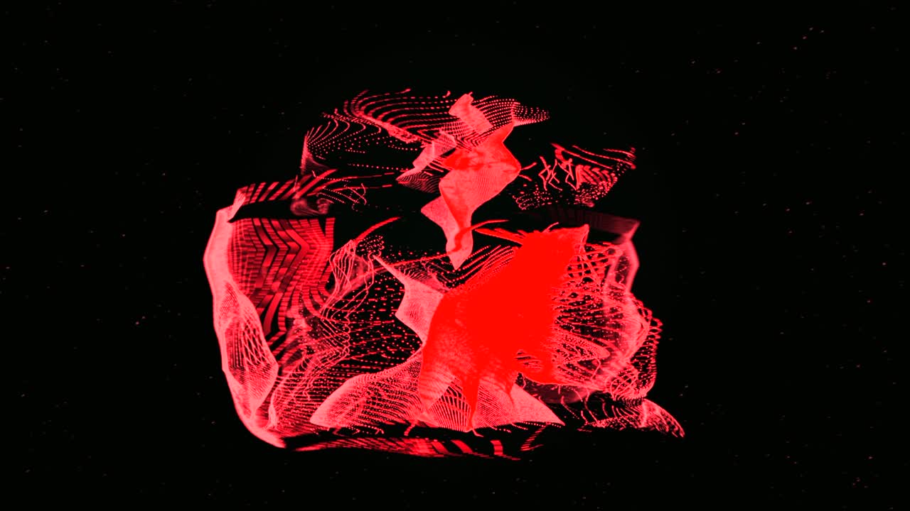 추상적인 빨간색과 분홍색 입자 디자인