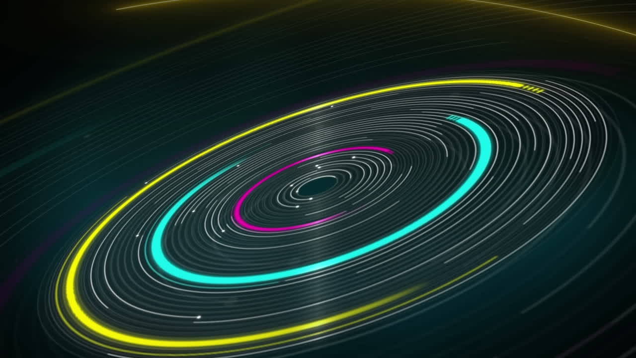 animación de círculos de colores que se mueven sobre un fondo negro