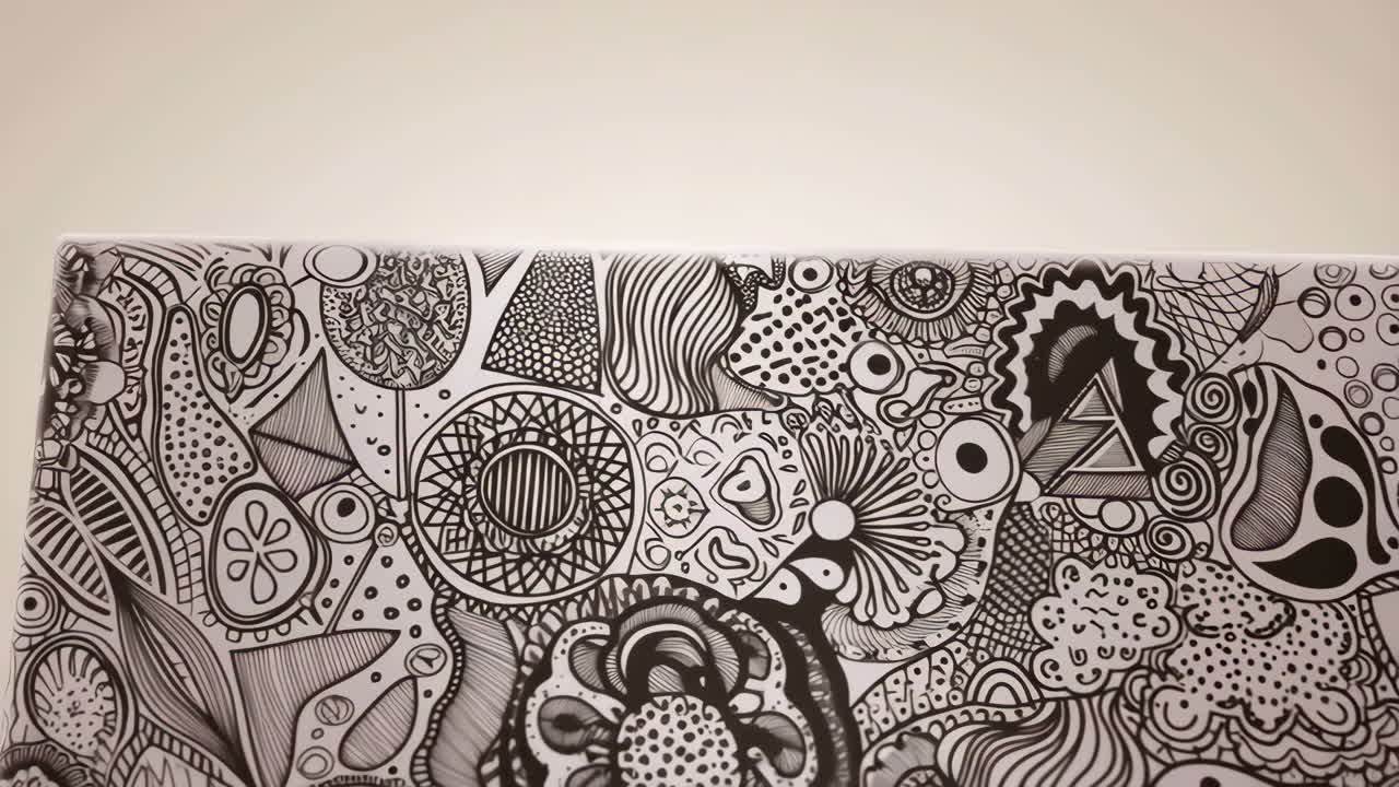 Intricate Black and White Doodle Art
