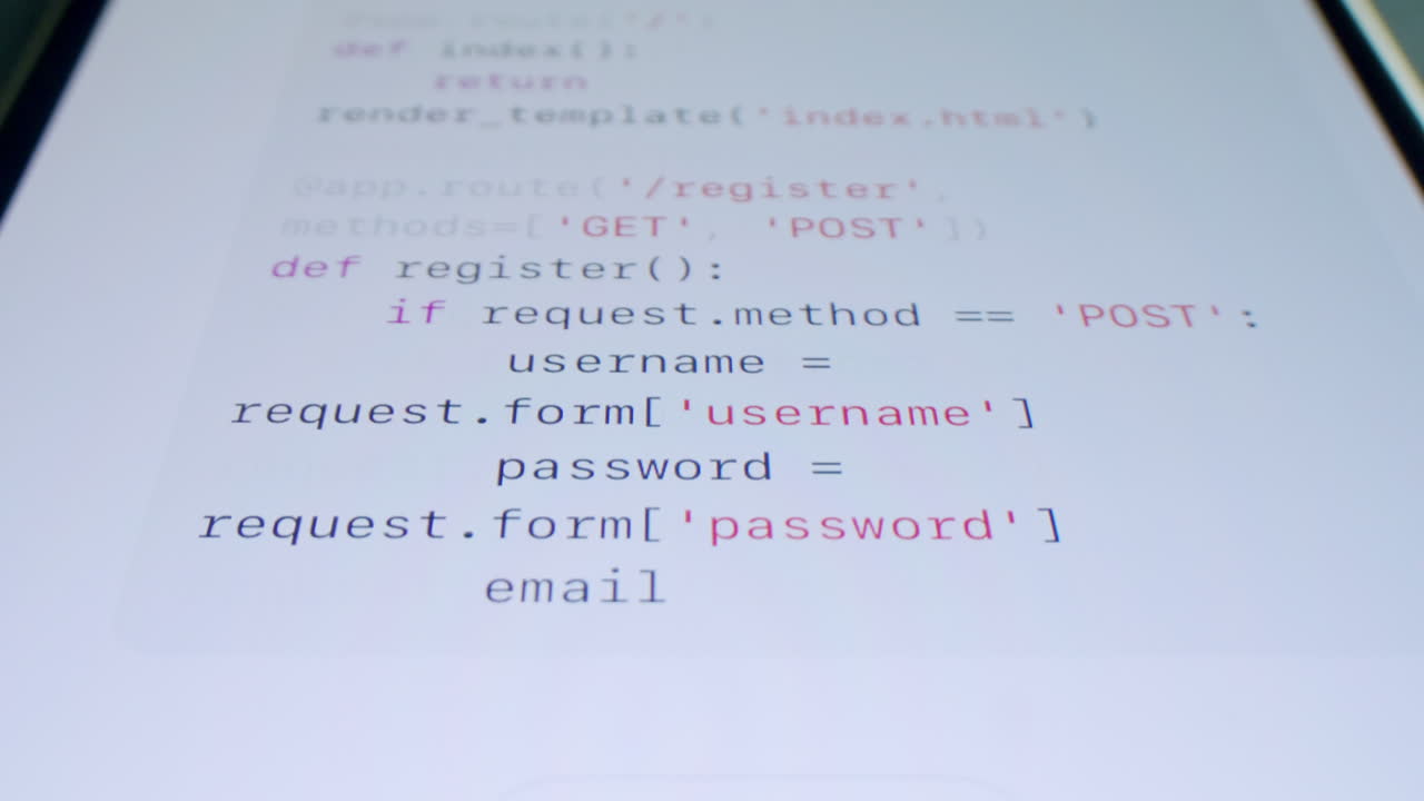 fragmentos de código de la aplicación python flask