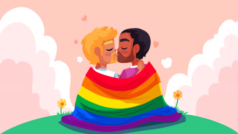 motion graphic of flat pride month lgbt illustration