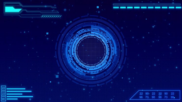 Futuristic circle hud virtual display interface technology animation background for video intro