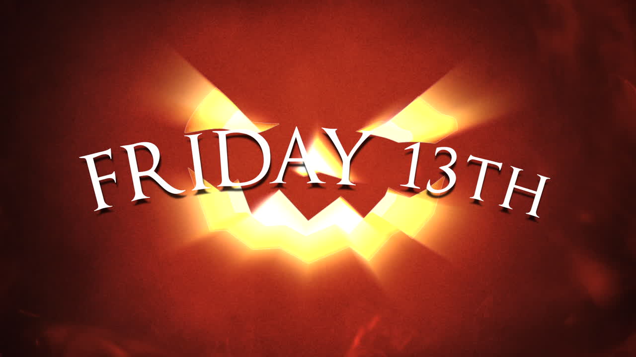 viernes 13 en calabaza roja con luz