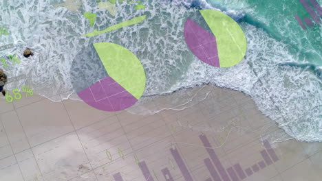 animación del procesamiento de datos financieros en el mar