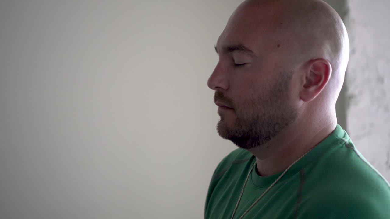 Images of a man meditating