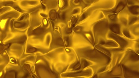 golden wave liquid background. glamour satin lava texture 3d rendering loop 4k