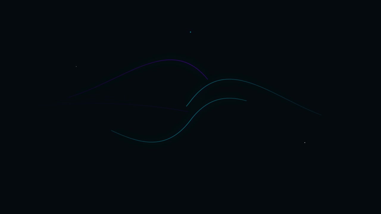 Abstract Motion Graphics with Flowing Neon Lines on Dark Background