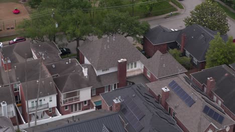 Birds-eye-view-of-affluent-homes-in-Houston,-Texas