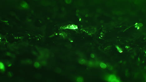 emerald color metal fillings macro shot