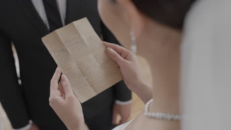 love letter exchange at wedding