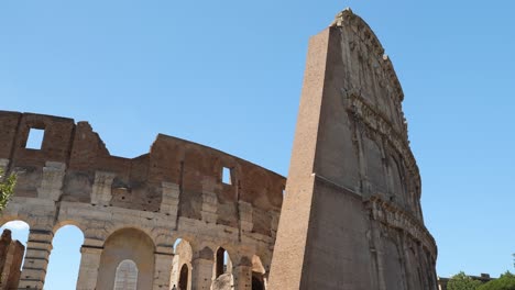 detail of the northeast buttress of colosseum in rome, italy