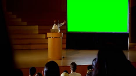 mature african american businessman giving presentation in a business seminar 4k