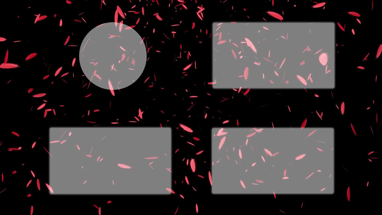 털 떨어지는 입자 끝 카드 끝 화면 모션 그래픽